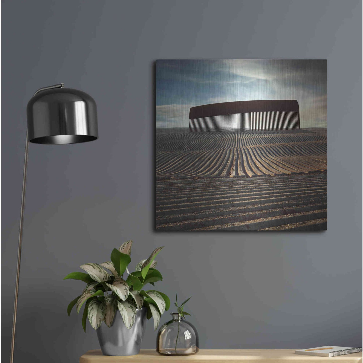 Luxe Metal Art 'Combing The Field' by Dariusz Klimczak, Metal Wall Art,24x24