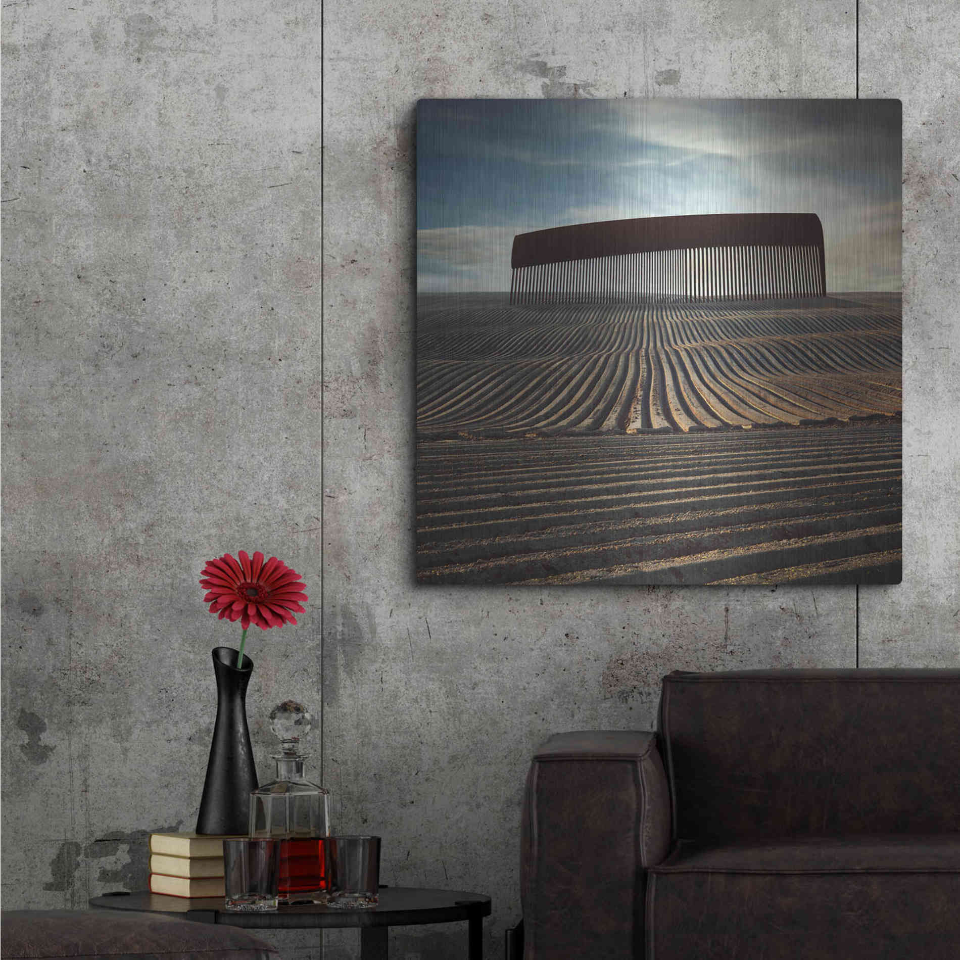 Luxe Metal Art 'Combing The Field' by Dariusz Klimczak, Metal Wall Art,36x36