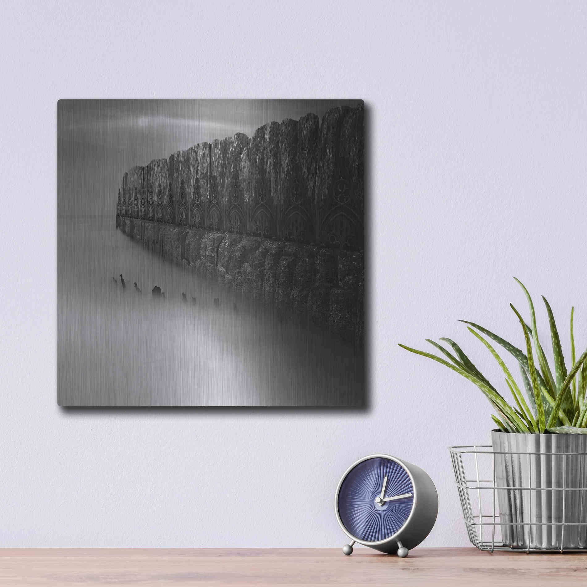 Luxe Metal Art 'Citadel' by Dariusz Klimczak, Metal Wall Art,12x12