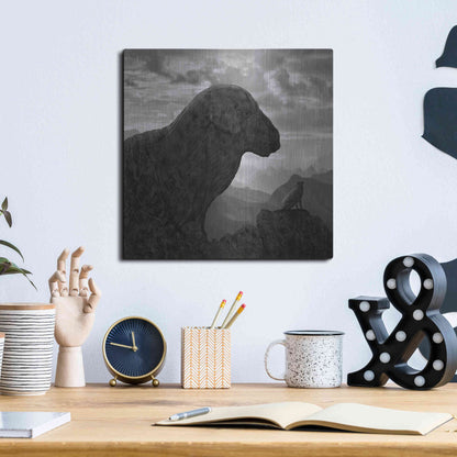 Luxe Metal Art 'Dog Rock' by Dariusz Klimczak, Metal Wall Art,12x12