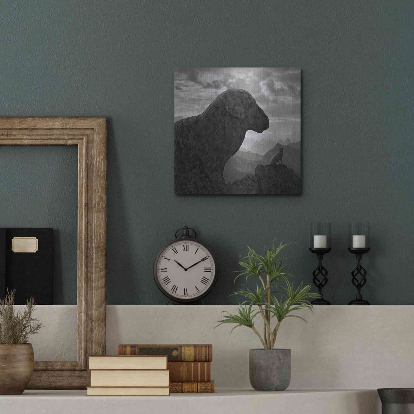 Luxe Metal Art 'Dog Rock' by Dariusz Klimczak, Metal Wall Art,12x12