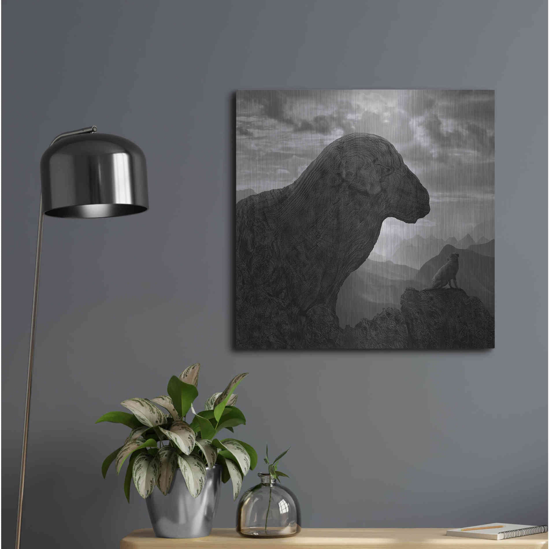 Luxe Metal Art 'Dog Rock' by Dariusz Klimczak, Metal Wall Art,24x24