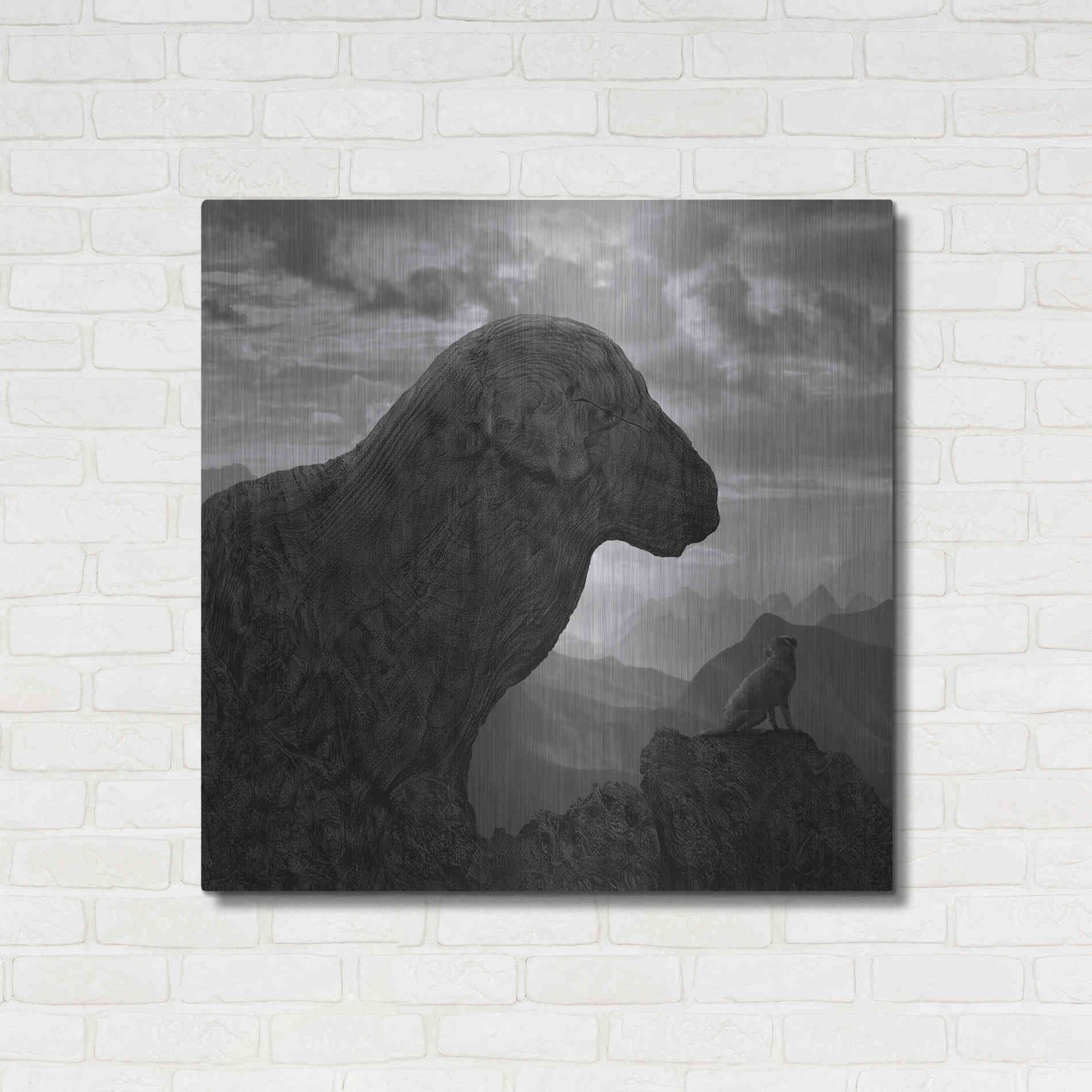 Luxe Metal Art 'Dog Rock' by Dariusz Klimczak, Metal Wall Art,36x36