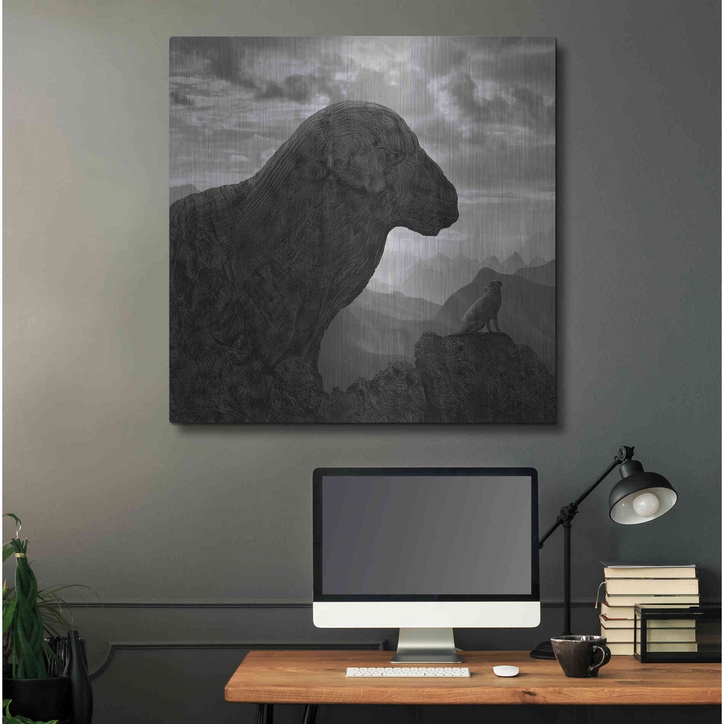 Luxe Metal Art 'Dog Rock' by Dariusz Klimczak, Metal Wall Art,36x36