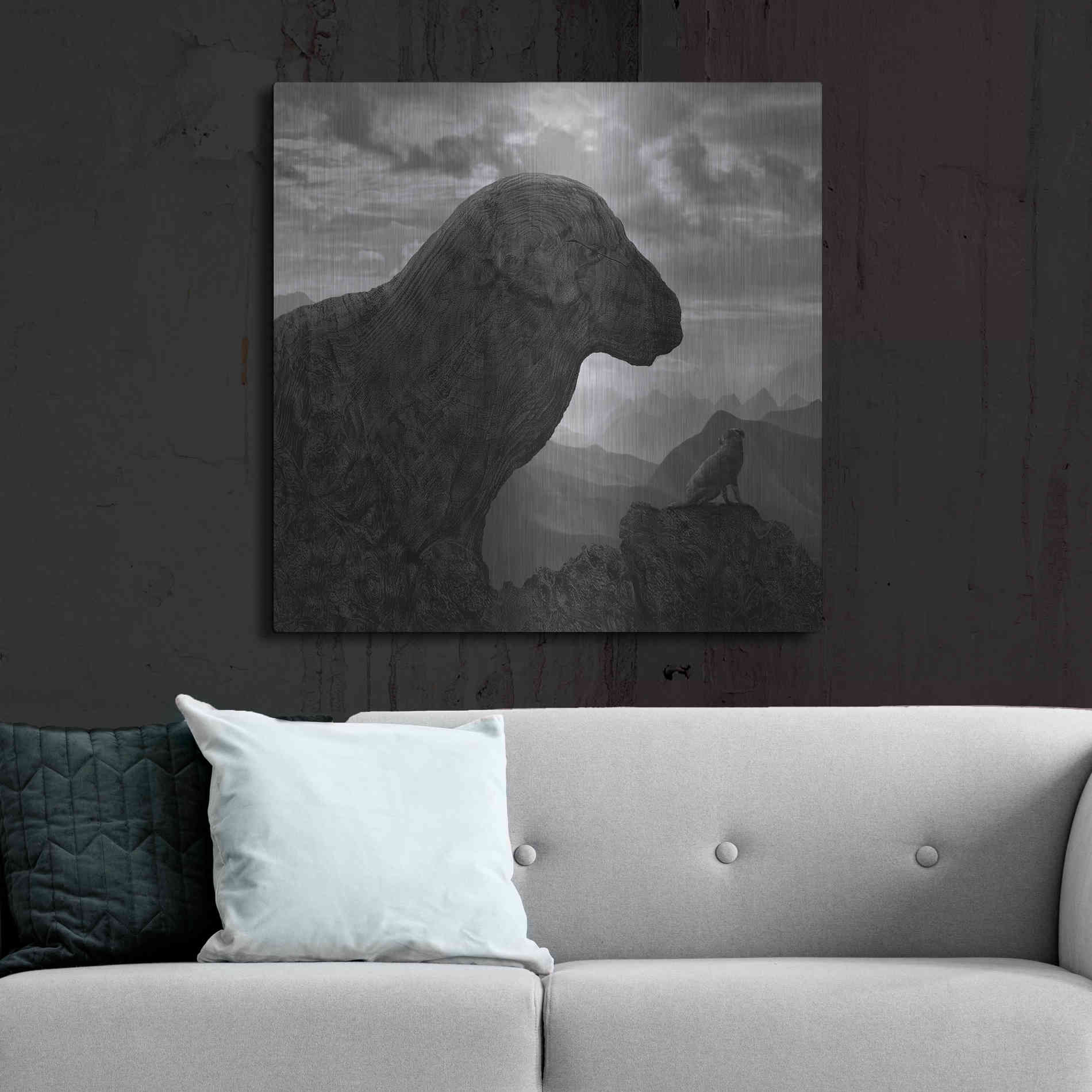 Luxe Metal Art 'Dog Rock' by Dariusz Klimczak, Metal Wall Art,36x36