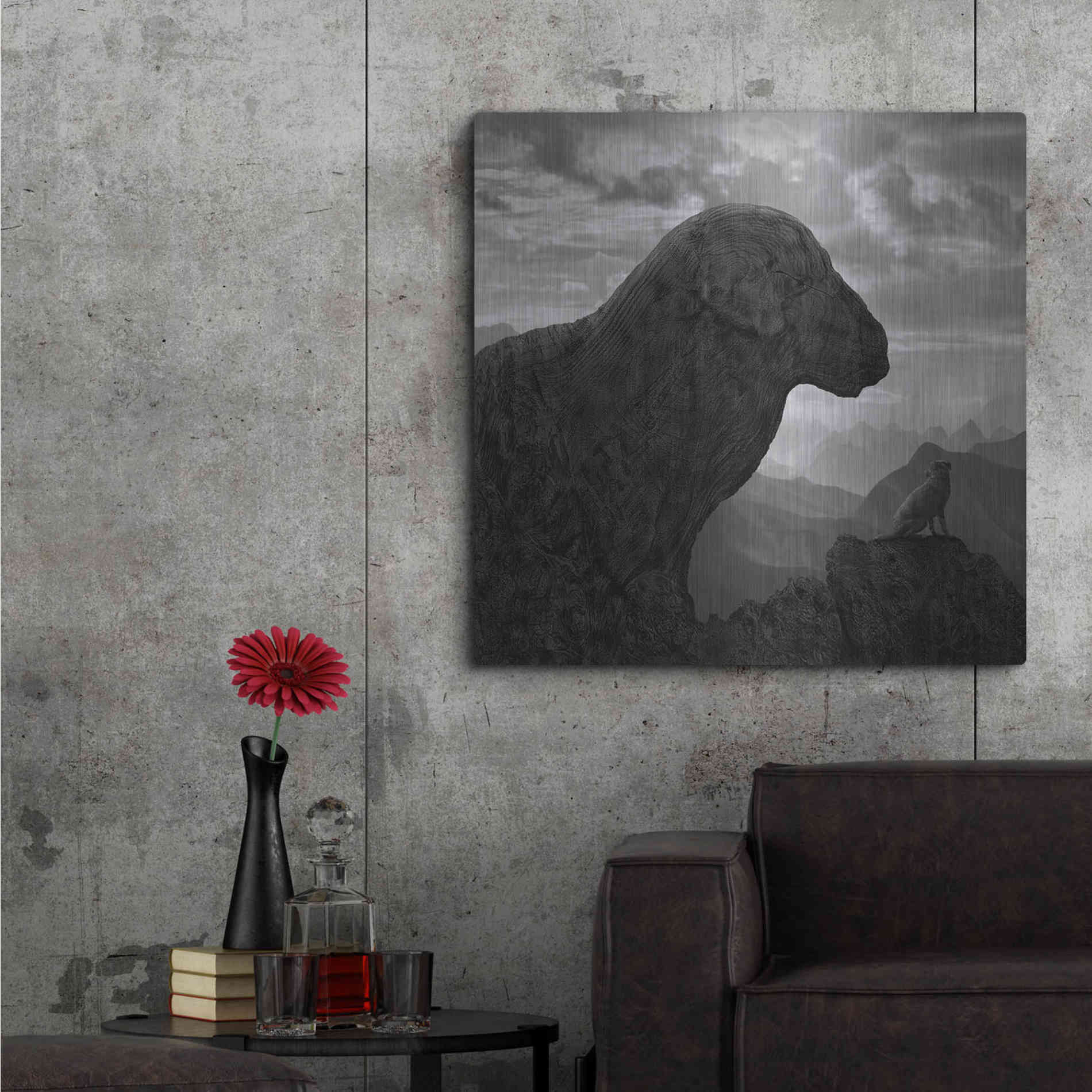 Luxe Metal Art 'Dog Rock' by Dariusz Klimczak, Metal Wall Art,36x36