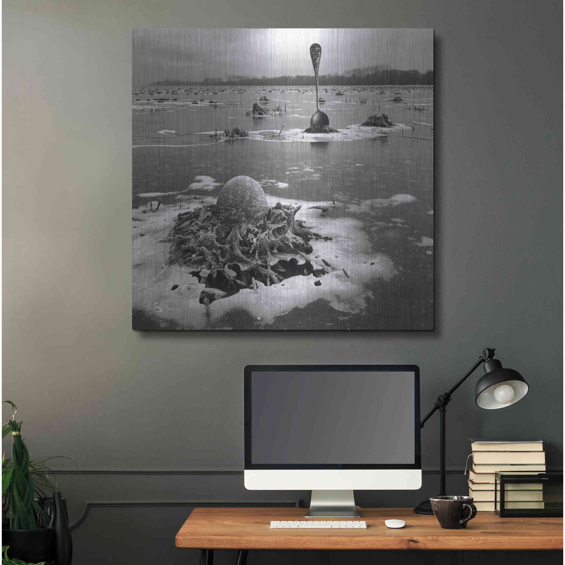 Luxe Metal Art 'Frozen Breakfast' by Dariusz Klimczak, Metal Wall Art,36x36