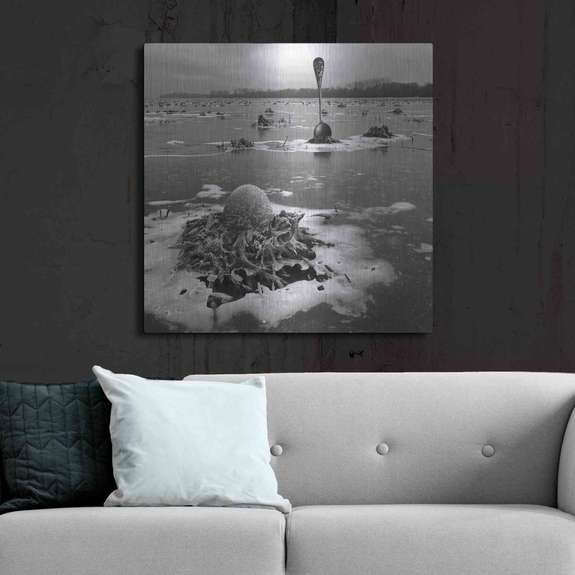 Luxe Metal Art 'Frozen Breakfast' by Dariusz Klimczak, Metal Wall Art,36x36