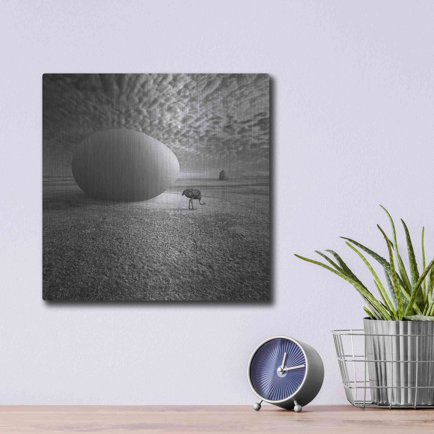 Luxe Metal Art 'EggO' by Dariusz Klimczak, Metal Wall Art,12x12