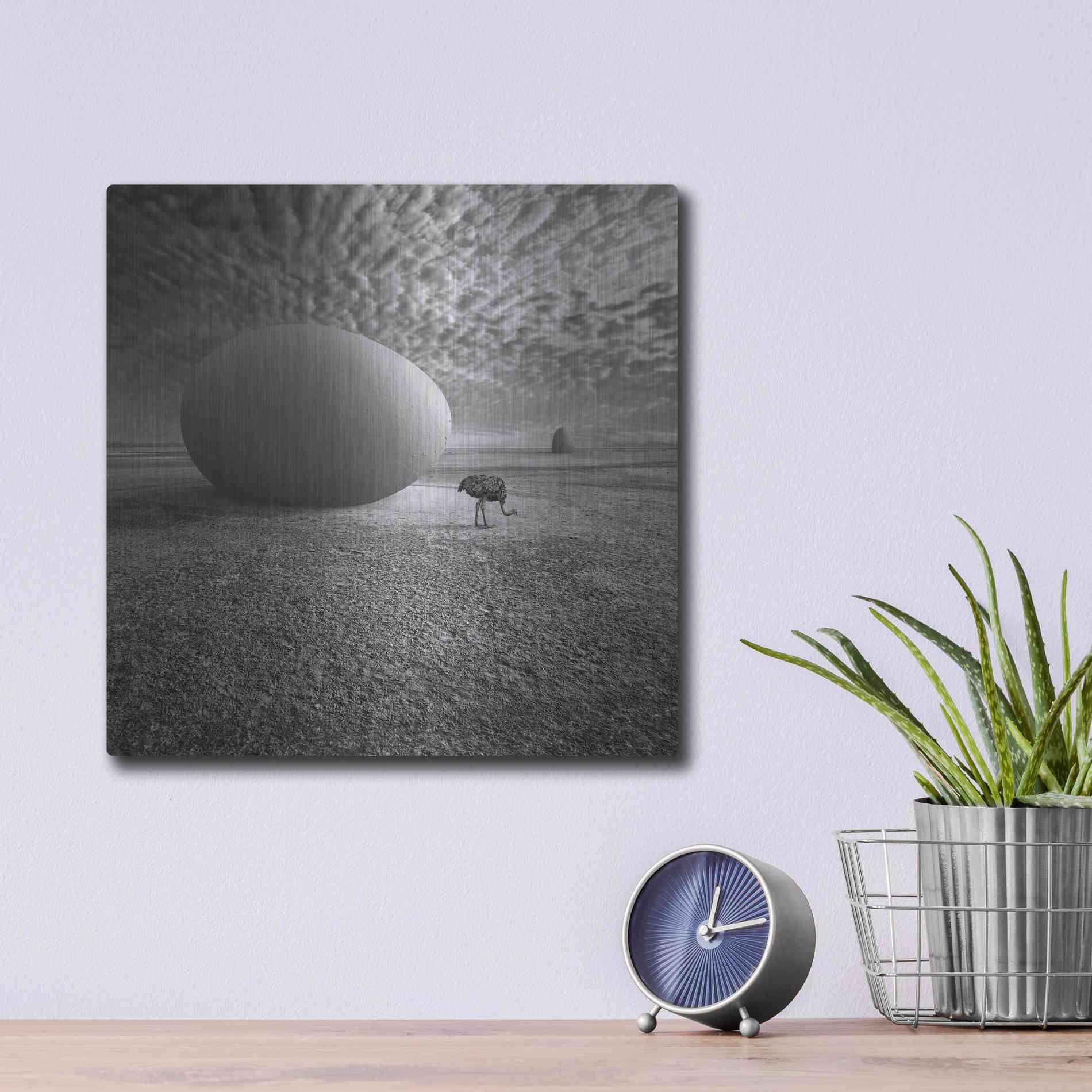 Luxe Metal Art 'EggO' by Dariusz Klimczak, Metal Wall Art,12x12