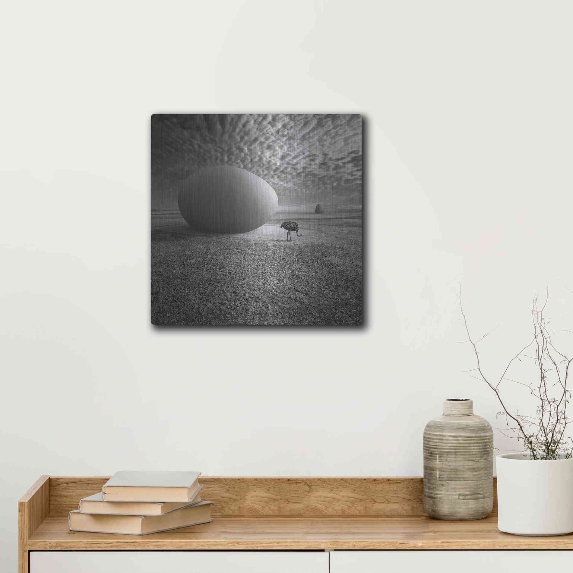 Luxe Metal Art 'EggO' by Dariusz Klimczak, Metal Wall Art,12x12
