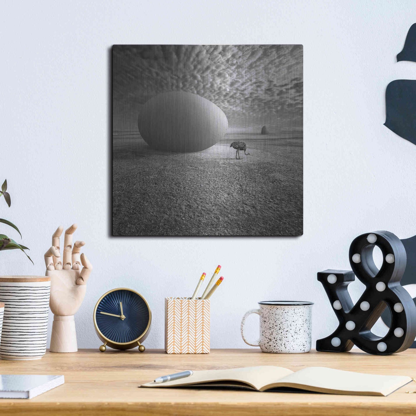 Luxe Metal Art 'EggO' by Dariusz Klimczak, Metal Wall Art,12x12