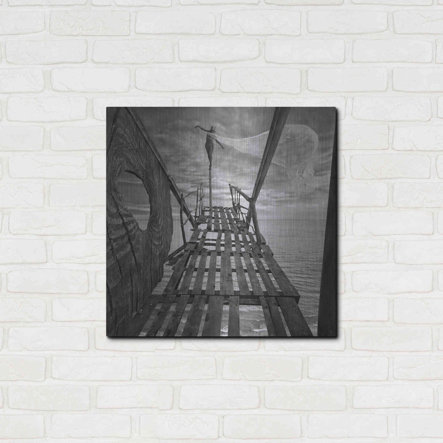 Luxe Metal Art 'Black Bridge' by Dariusz Klimczak, Metal Wall Art,24x24