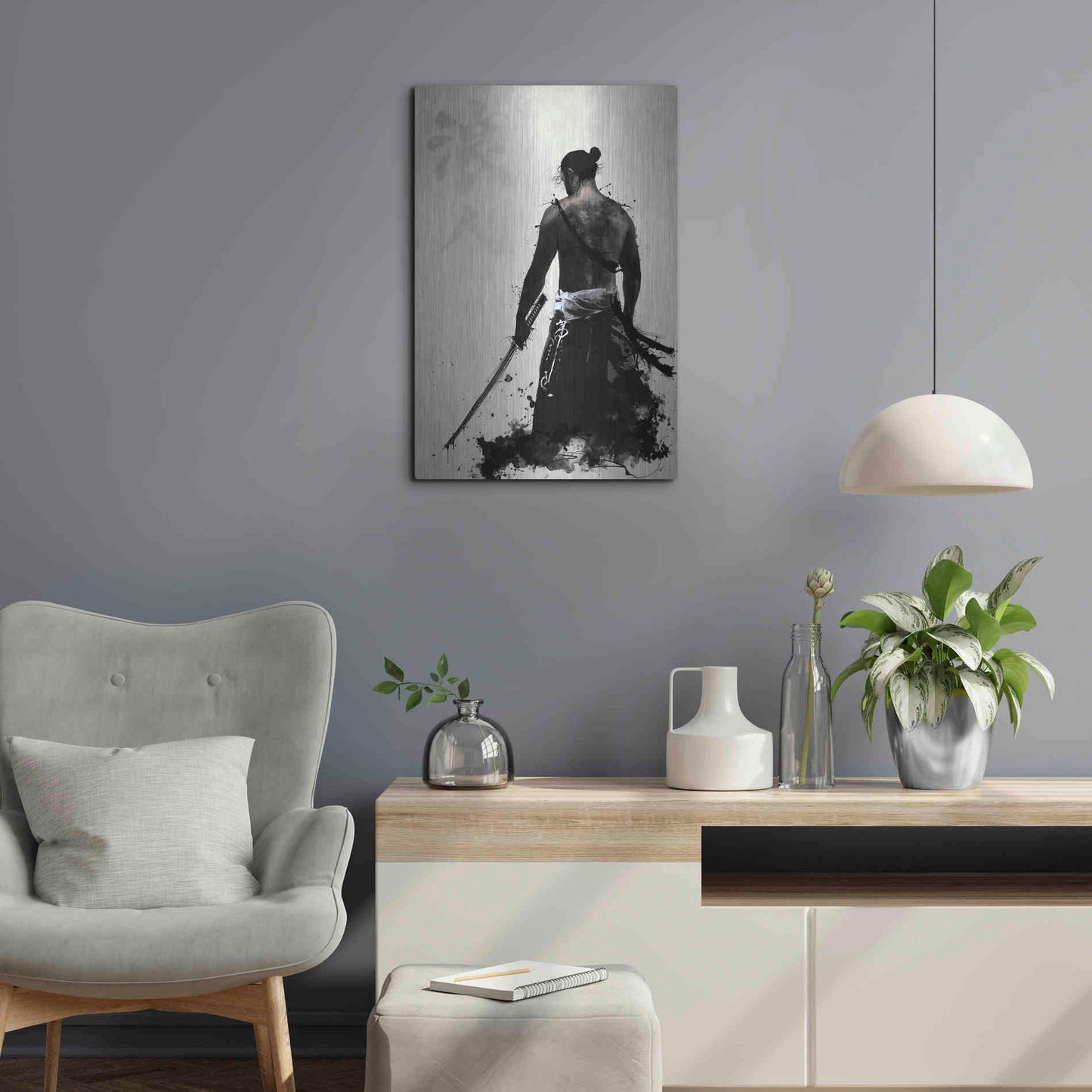 Luxe Metal Art 'Ronin' by Nicklas Gustafsson, Metal Wall Art,16x24