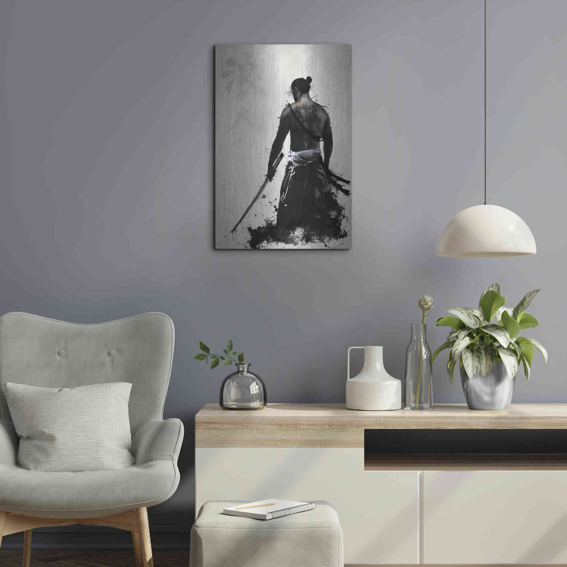 Luxe Metal Art 'Ronin' by Nicklas Gustafsson, Metal Wall Art,16x24