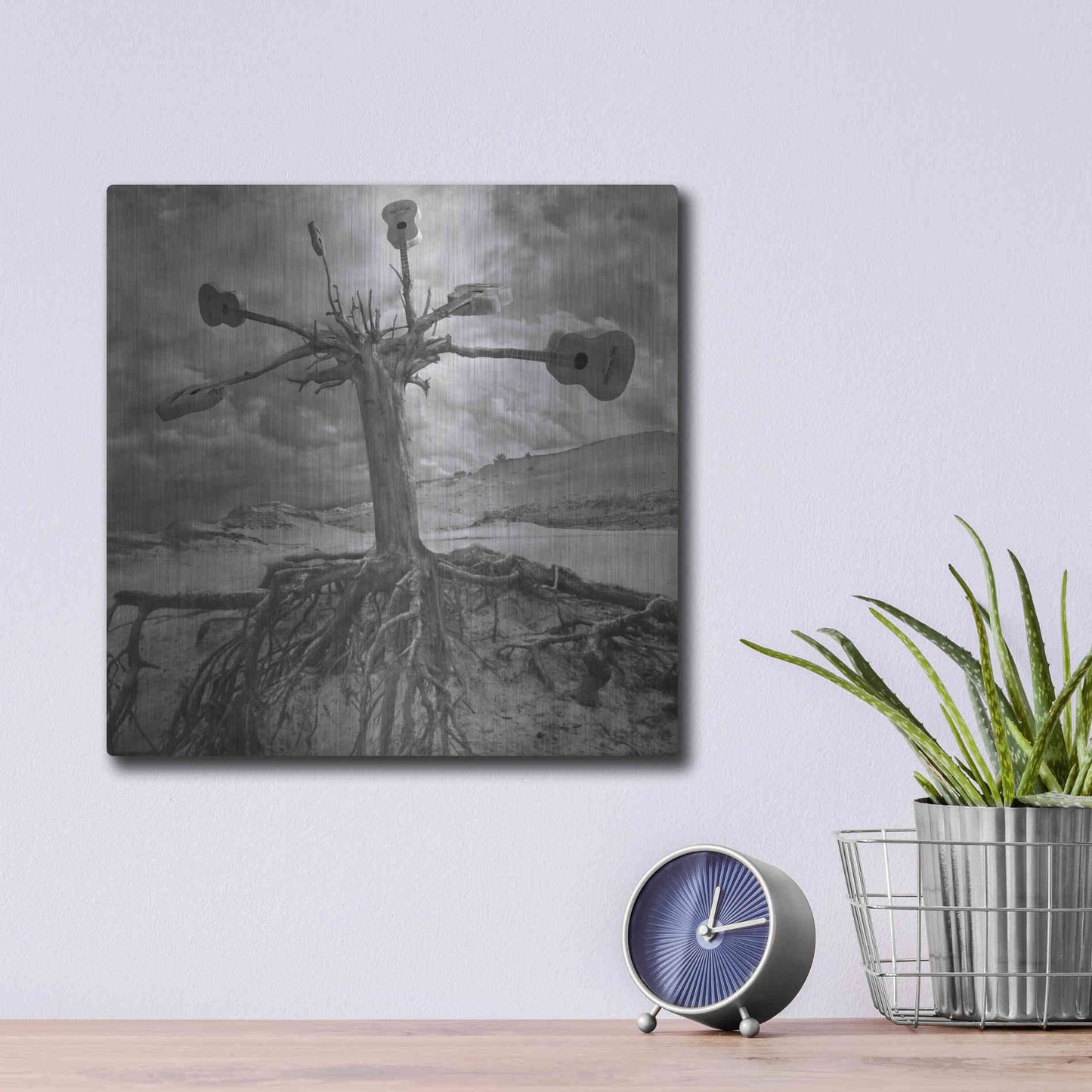 Luxe Metal Art 'Gitarodrzew' by Dariusz Klimczak, Metal Wall Art,12x12