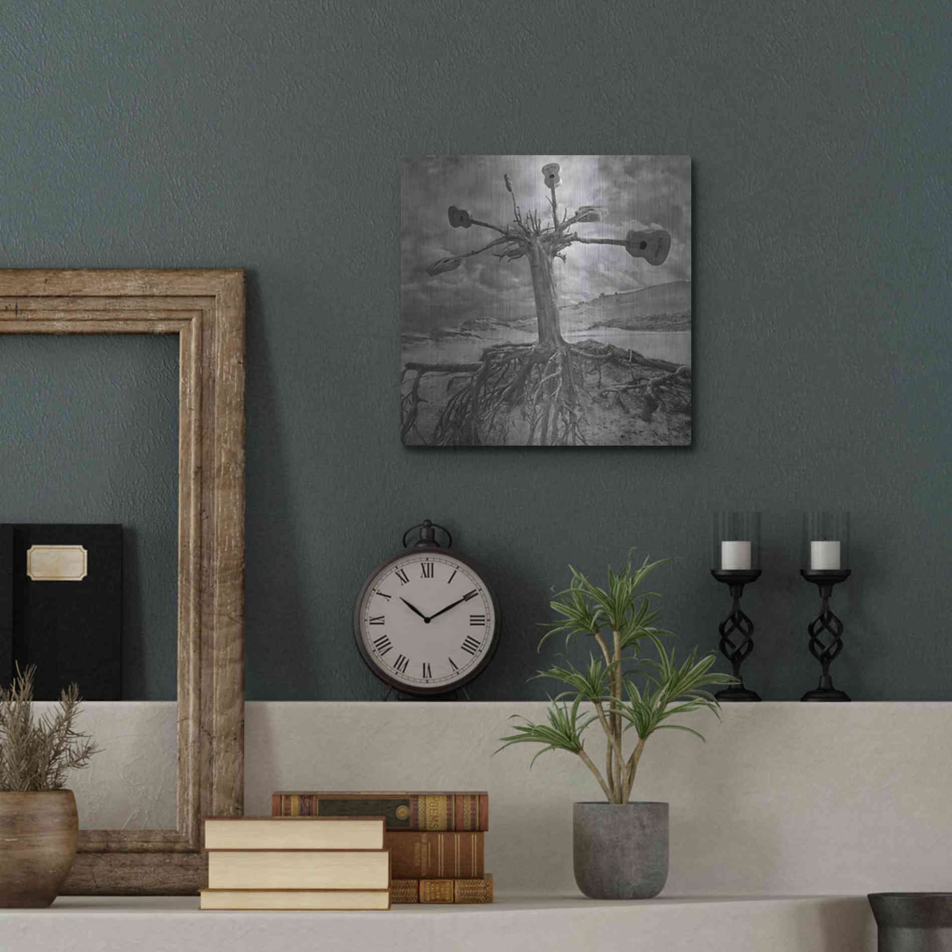 Luxe Metal Art 'Gitarodrzew' by Dariusz Klimczak, Metal Wall Art,12x12