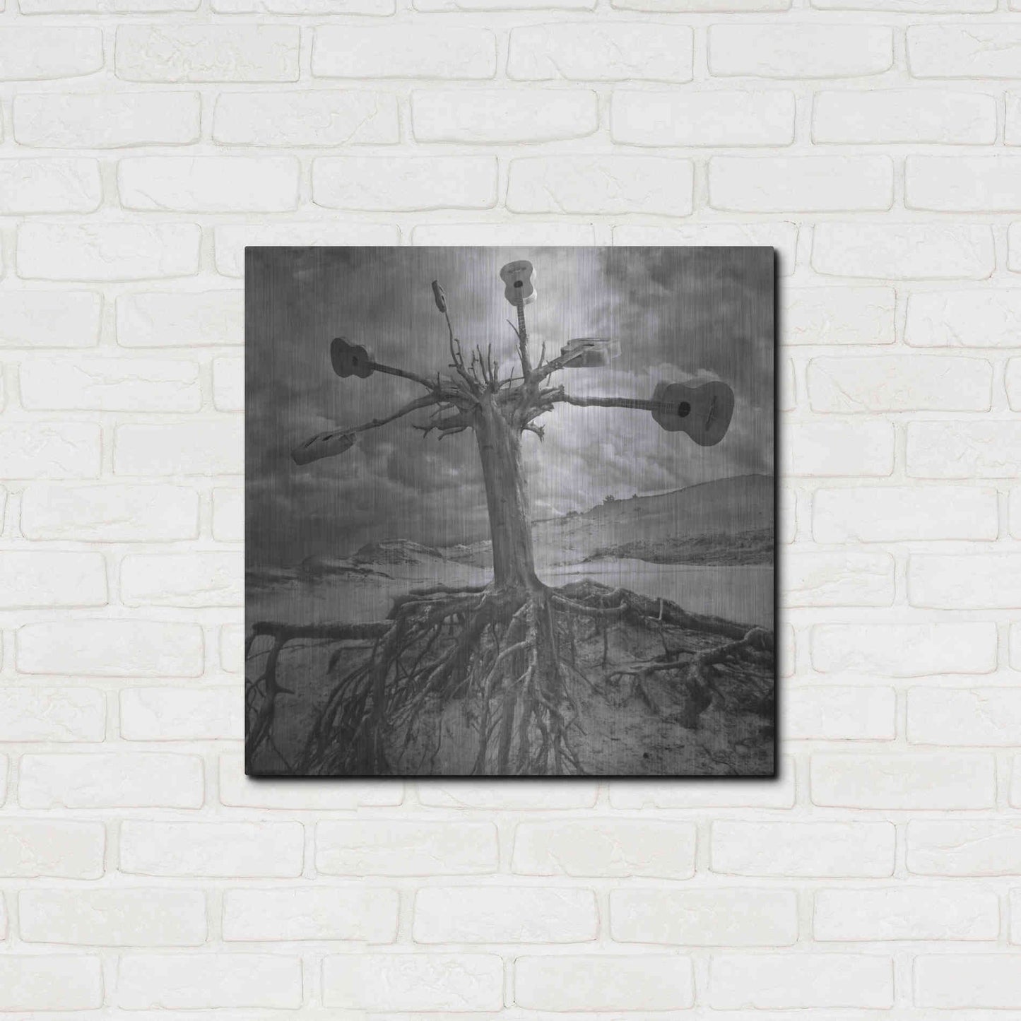 Luxe Metal Art 'Gitarodrzew' by Dariusz Klimczak, Metal Wall Art,24x24