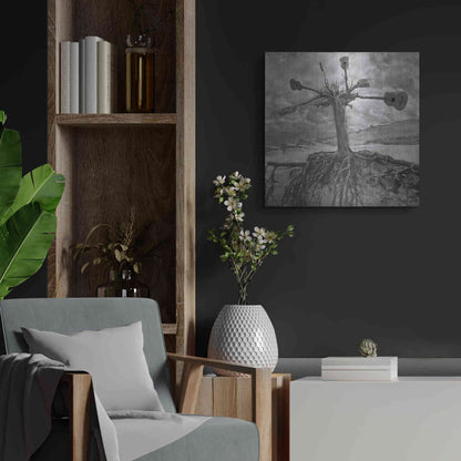 Luxe Metal Art 'Gitarodrzew' by Dariusz Klimczak, Metal Wall Art,24x24