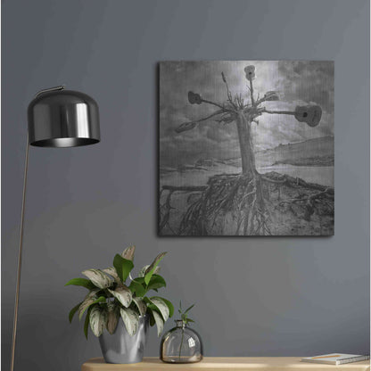 Luxe Metal Art 'Gitarodrzew' by Dariusz Klimczak, Metal Wall Art,24x24