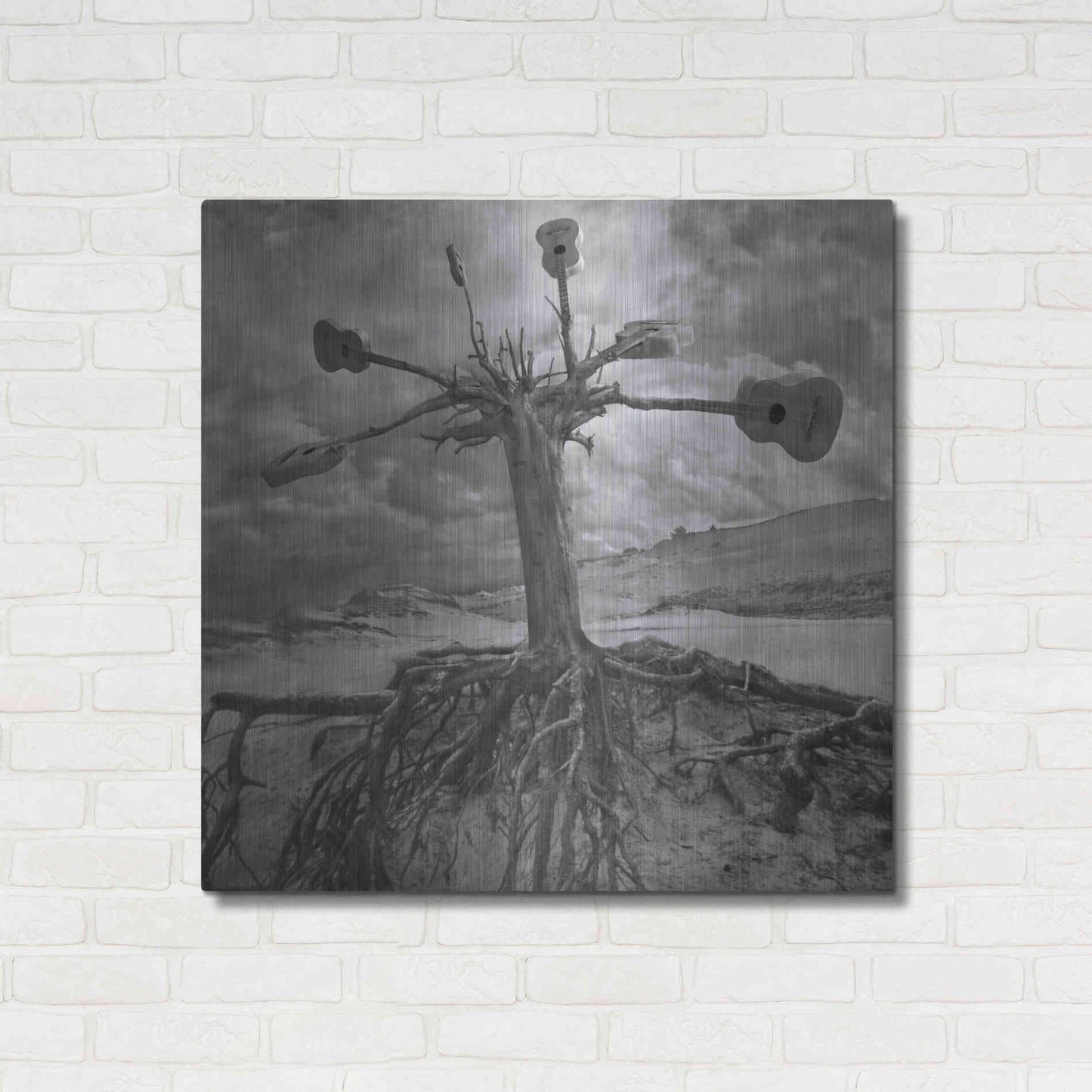 Luxe Metal Art 'Gitarodrzew' by Dariusz Klimczak, Metal Wall Art,36x36