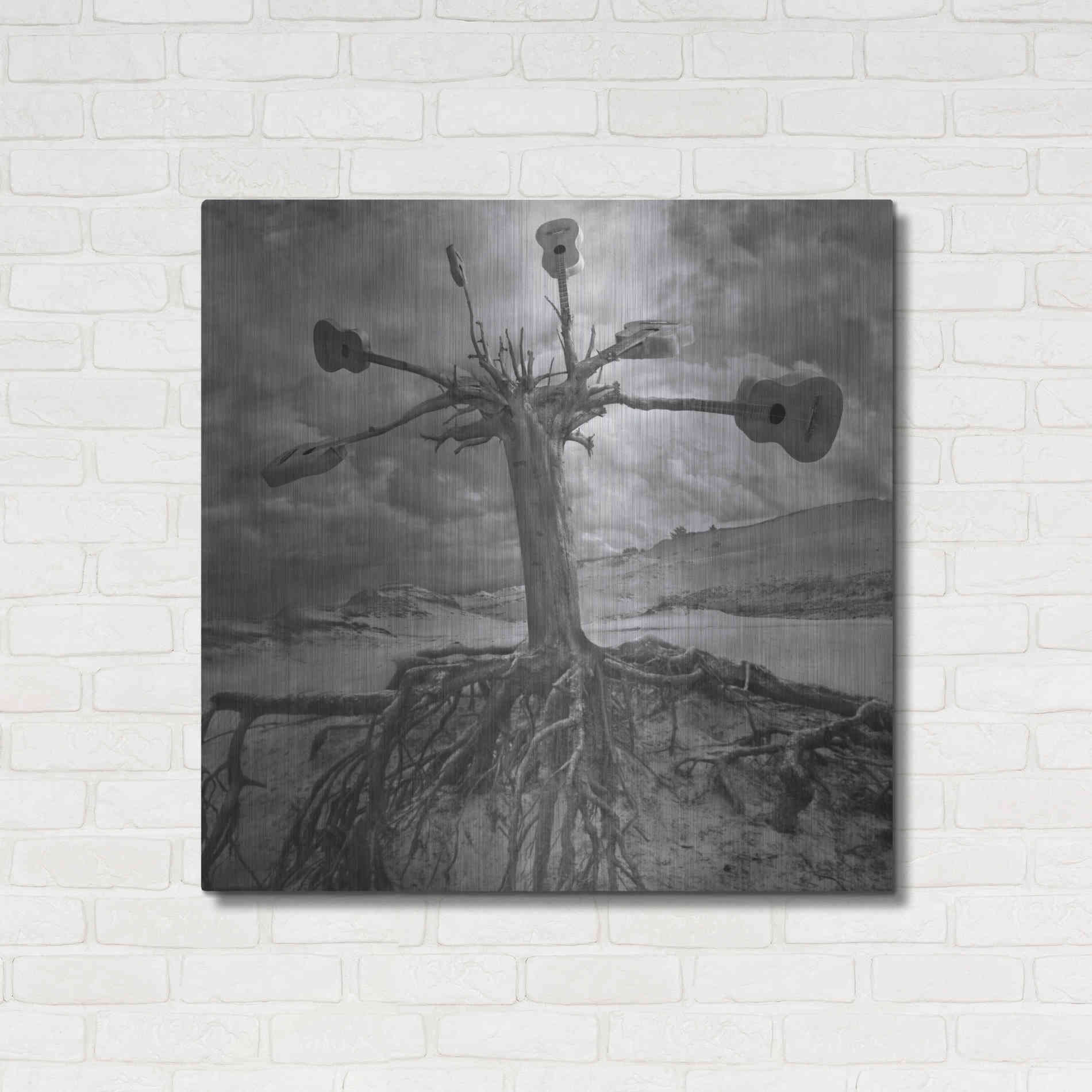 Luxe Metal Art 'Gitarodrzew' by Dariusz Klimczak, Metal Wall Art,36x36