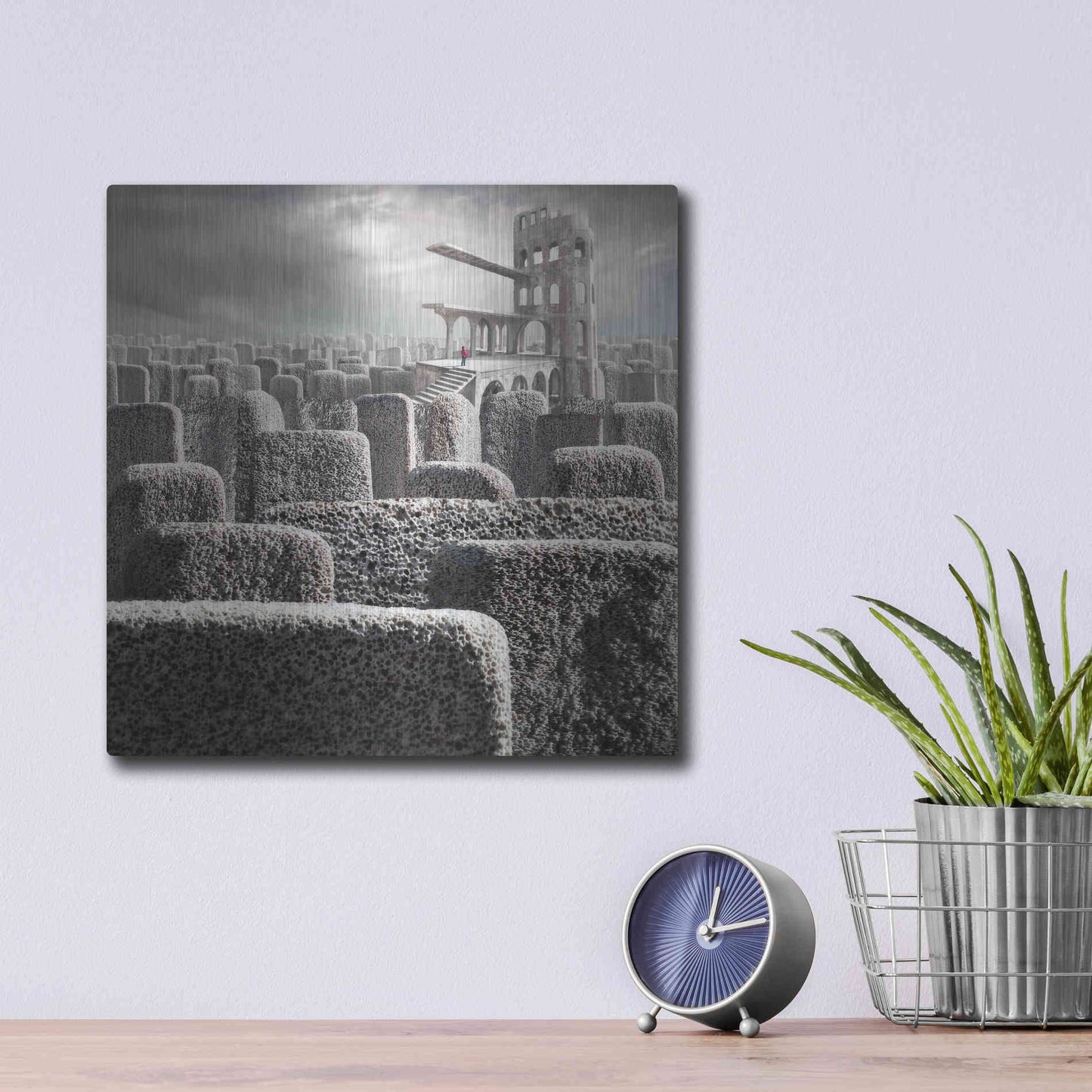 Luxe Metal Art 'Kandahar' by Dariusz Klimczak, Metal Wall Art,12x12