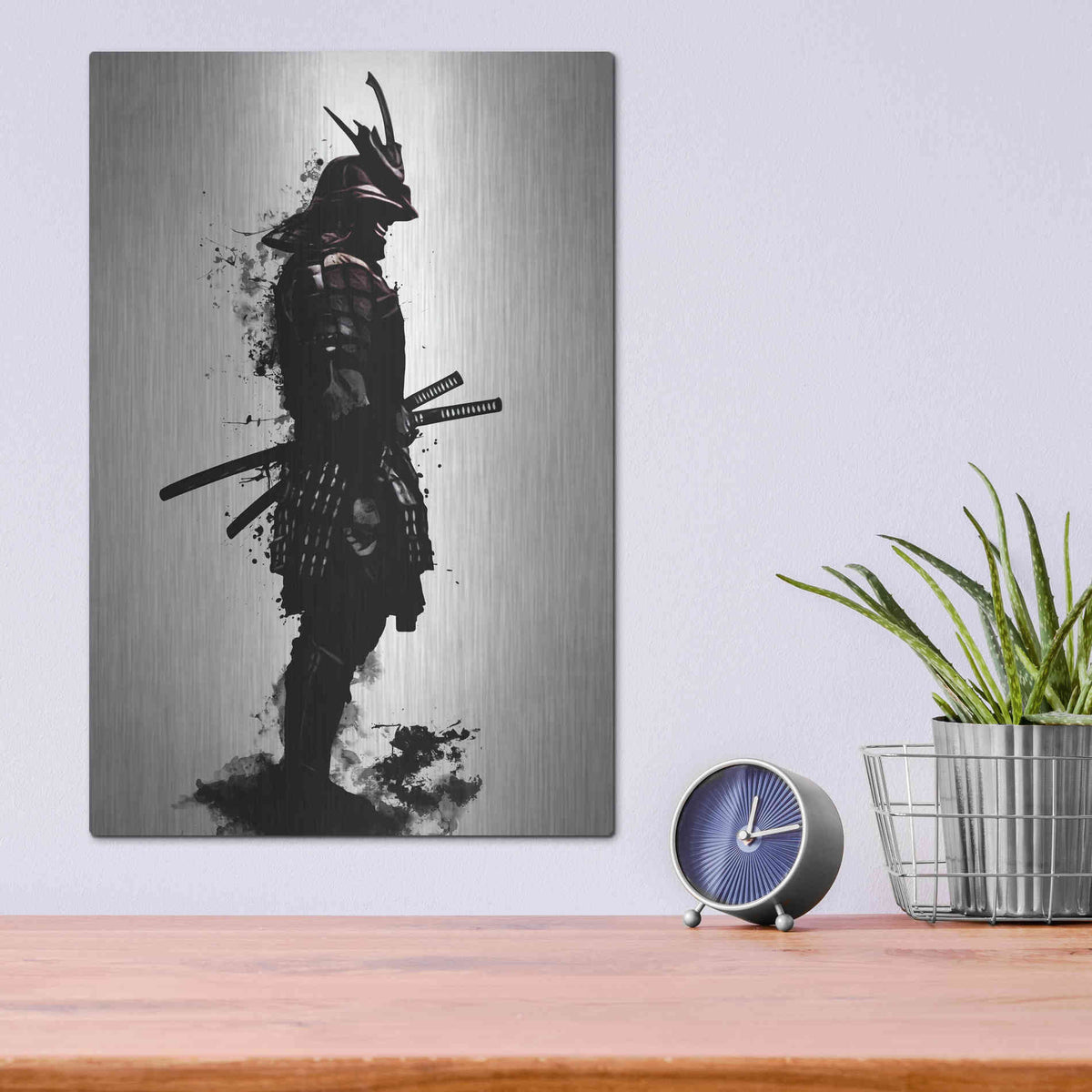 Luxe Metal Art 'Armored Samurai' by Nicklas Gustafsson, Metal Wall Art,12x16