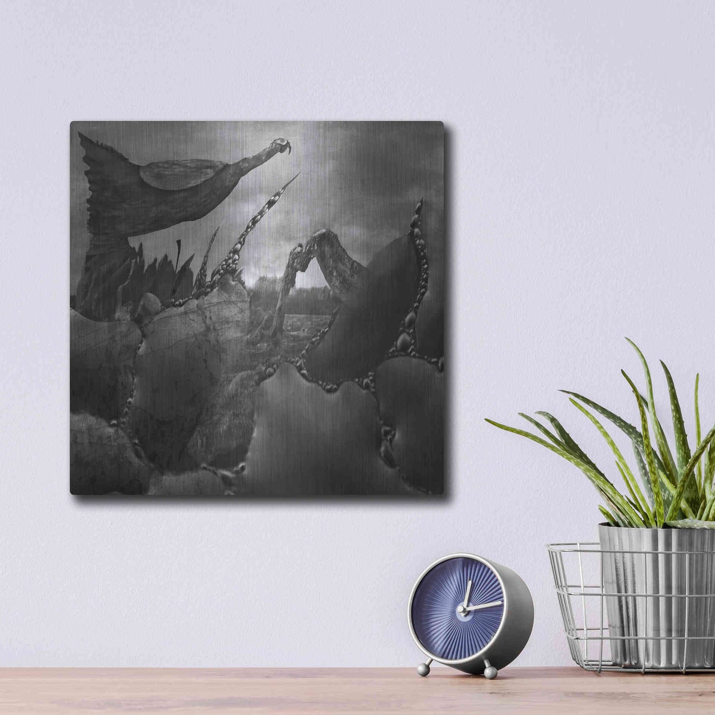 Luxe Metal Art 'Hovel' by Dariusz Klimczak, Metal Wall Art,12x12