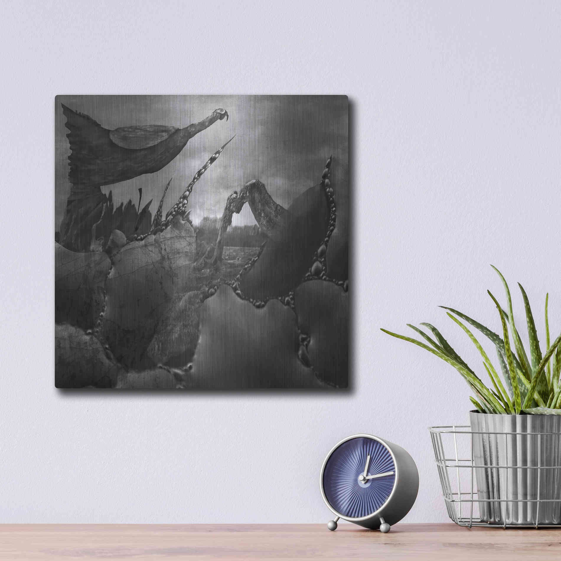 Luxe Metal Art 'Hovel' by Dariusz Klimczak, Metal Wall Art,12x12