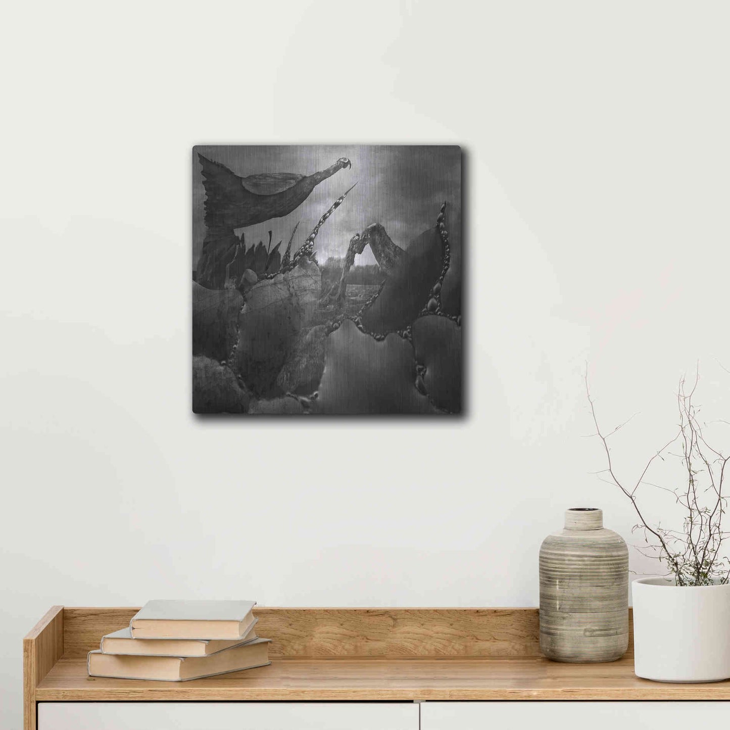 Luxe Metal Art 'Hovel' by Dariusz Klimczak, Metal Wall Art,12x12