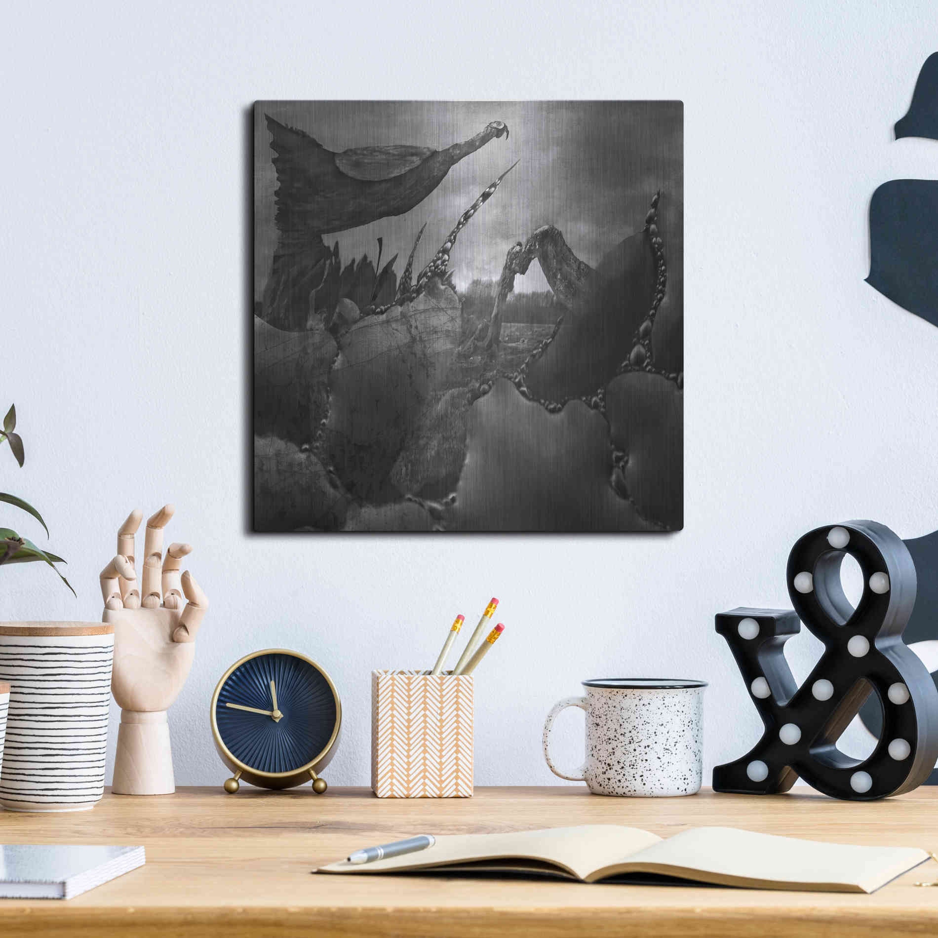 Luxe Metal Art 'Hovel' by Dariusz Klimczak, Metal Wall Art,12x12