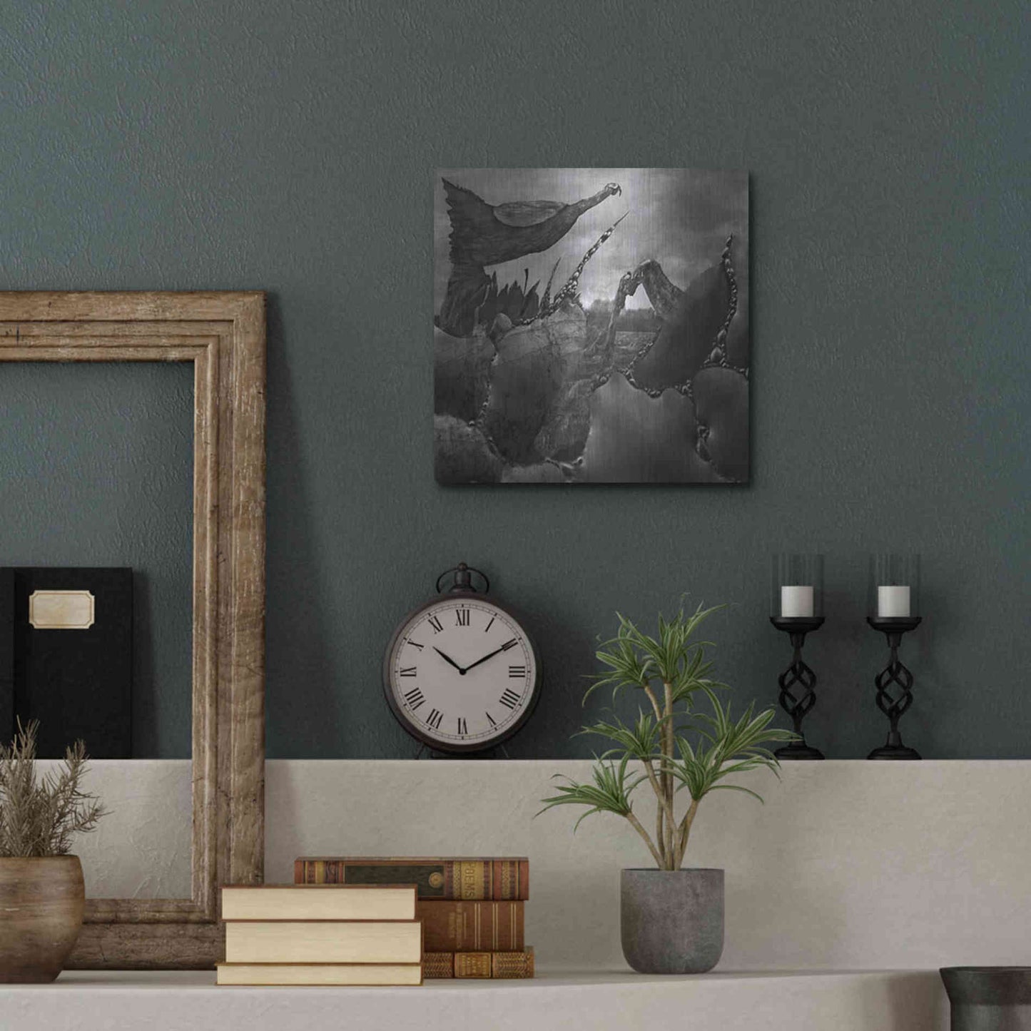 Luxe Metal Art 'Hovel' by Dariusz Klimczak, Metal Wall Art,12x12
