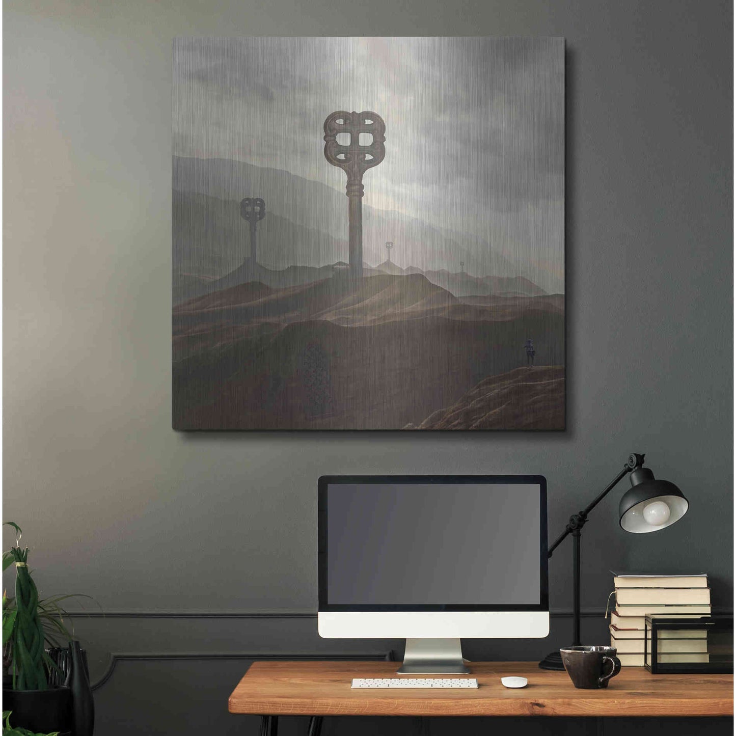 Luxe Metal Art 'Land of Keys' by Dariusz Klimczak, Metal Wall Art,36x36