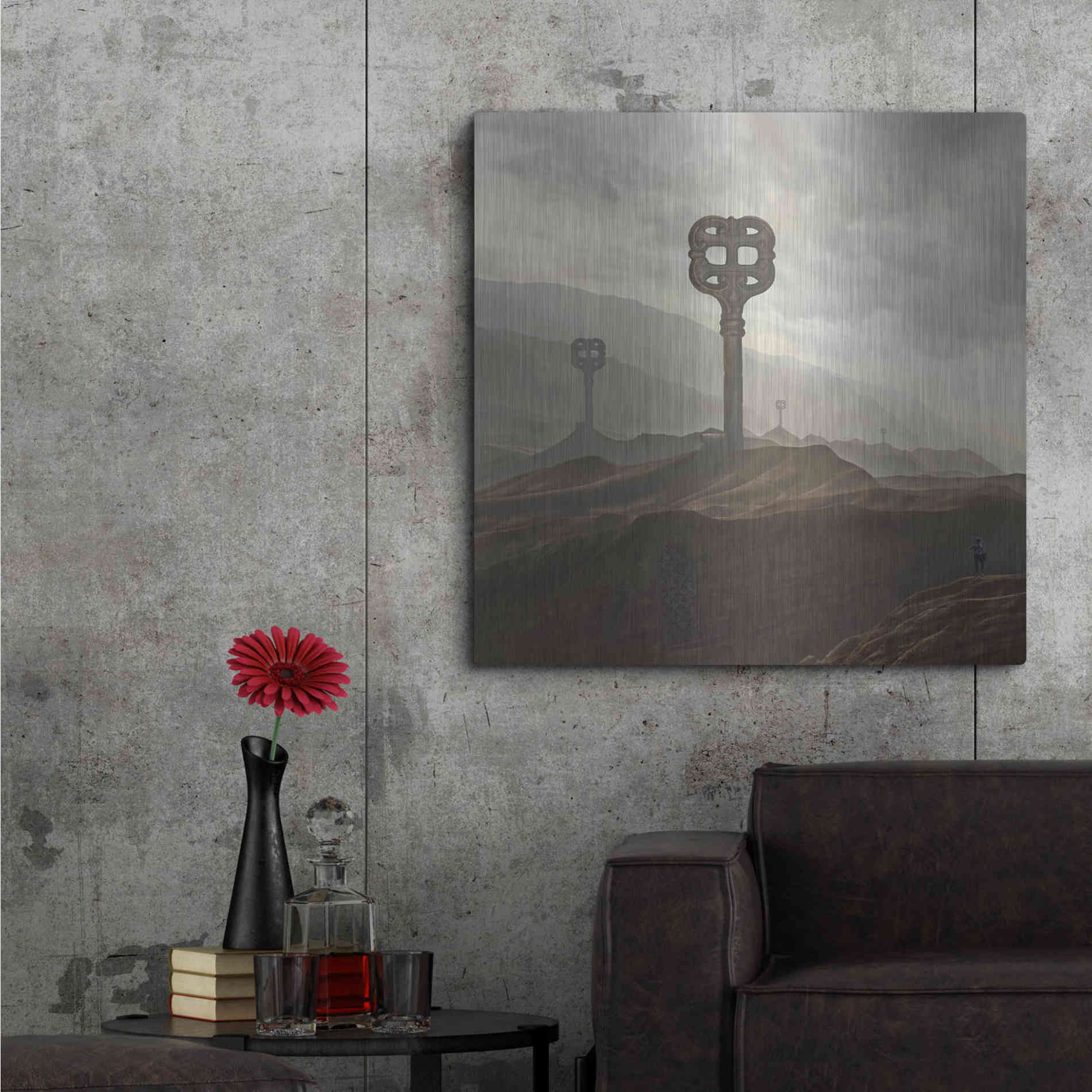 Luxe Metal Art 'Land of Keys' by Dariusz Klimczak, Metal Wall Art,36x36