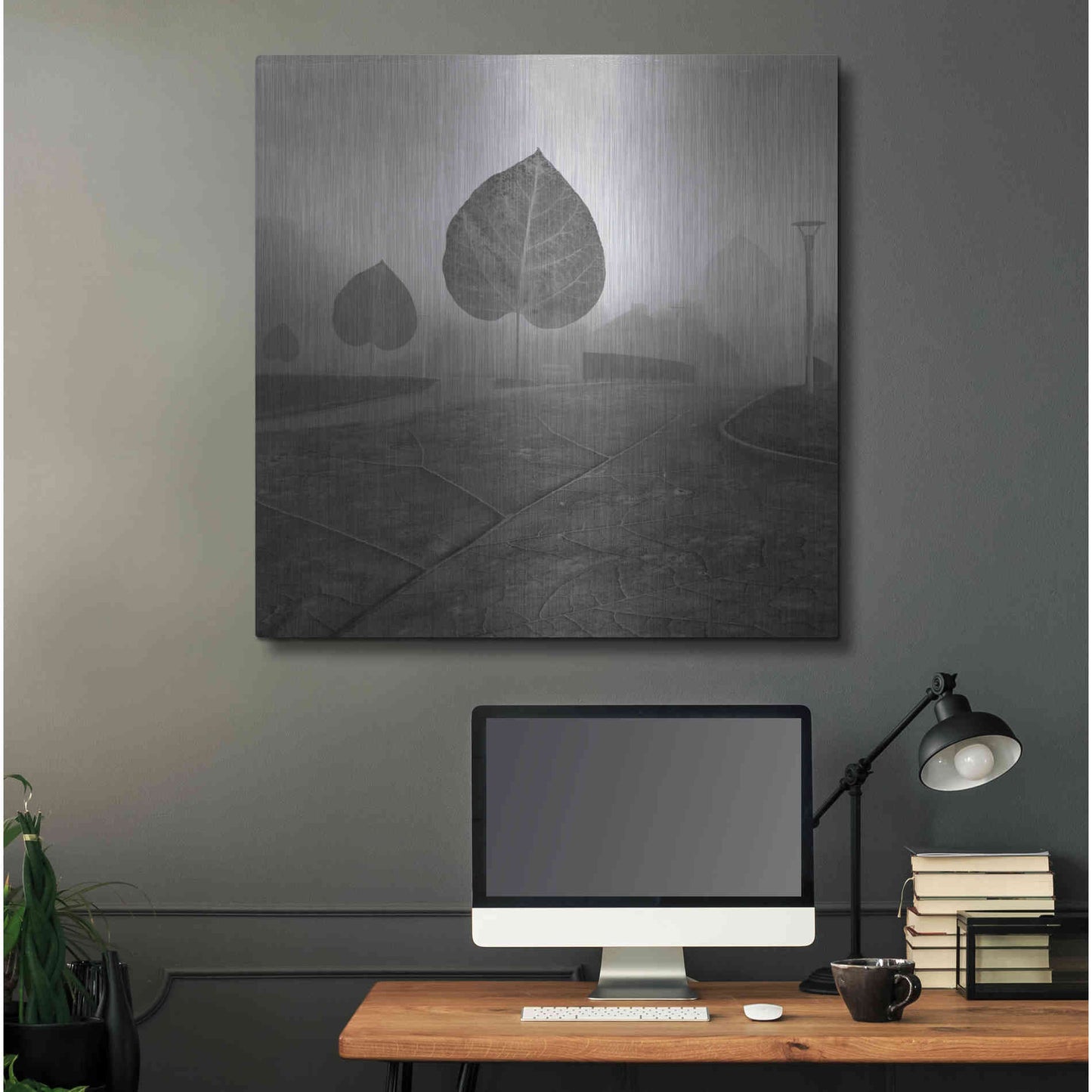 Luxe Metal Art 'Leave Alley' by Dariusz Klimczak, Metal Wall Art,36x36