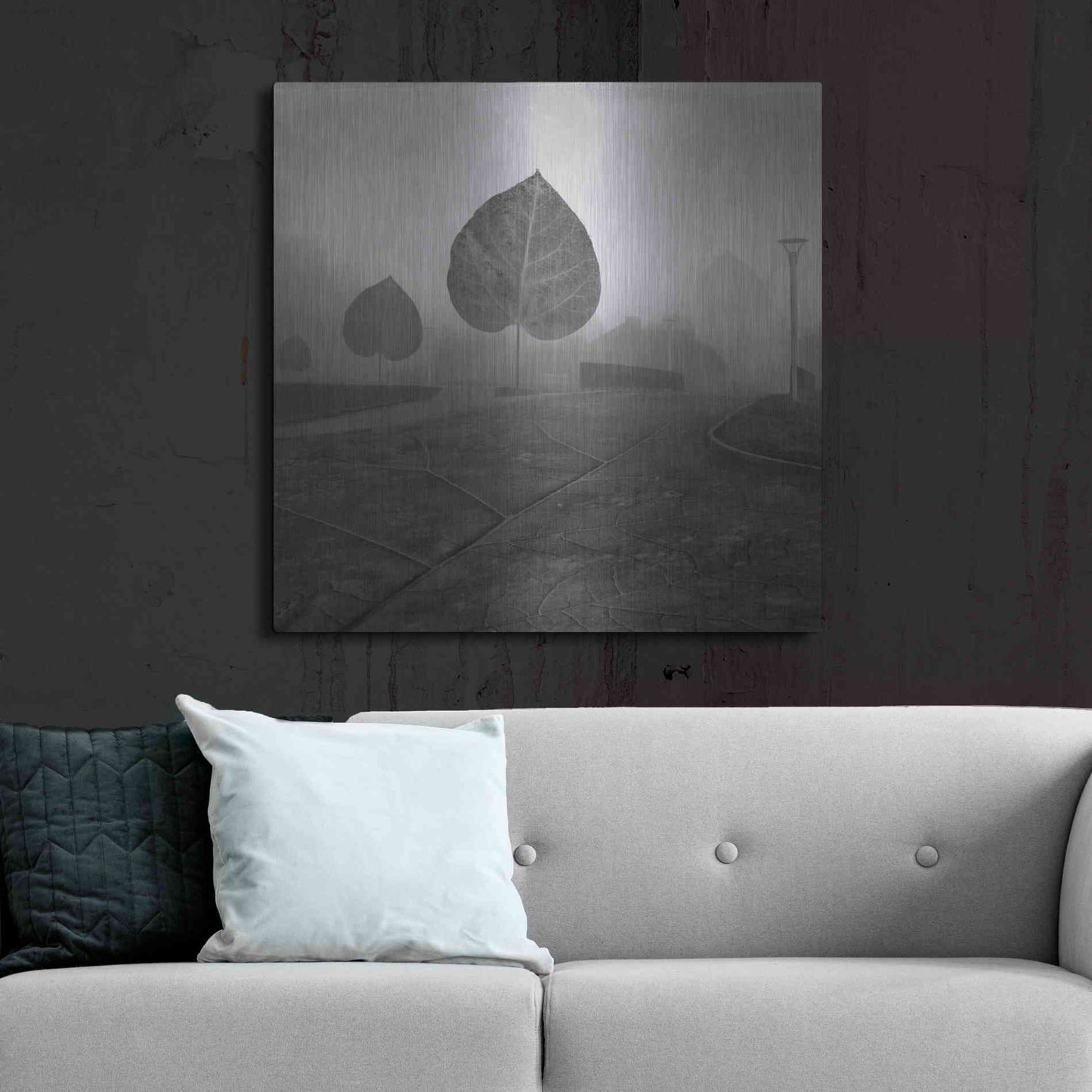 Luxe Metal Art 'Leave Alley' by Dariusz Klimczak, Metal Wall Art,36x36