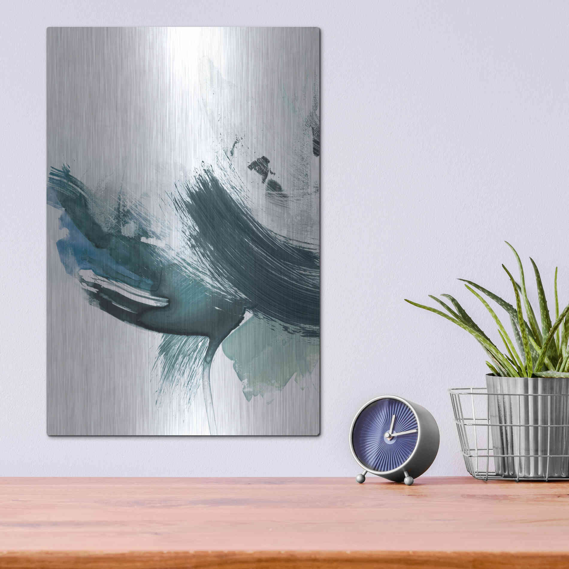 Luxe Metal Art 'Coastal Crush I' by Victoria Borges, Metal Wall Art,12x16