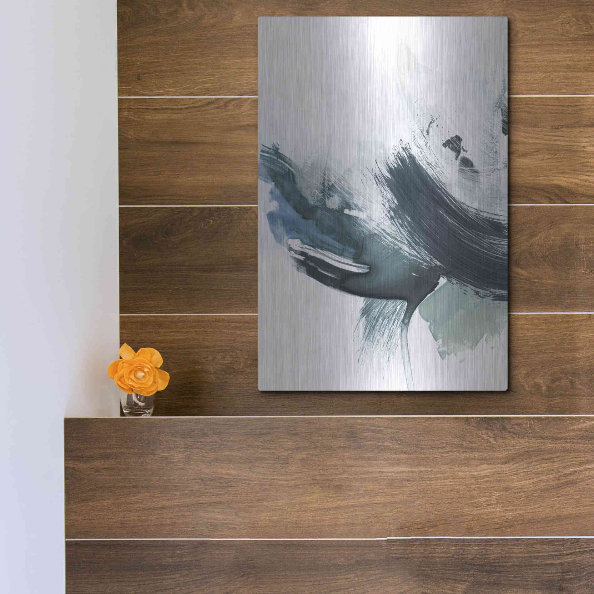 Luxe Metal Art 'Coastal Crush I' by Victoria Borges, Metal Wall Art,12x16