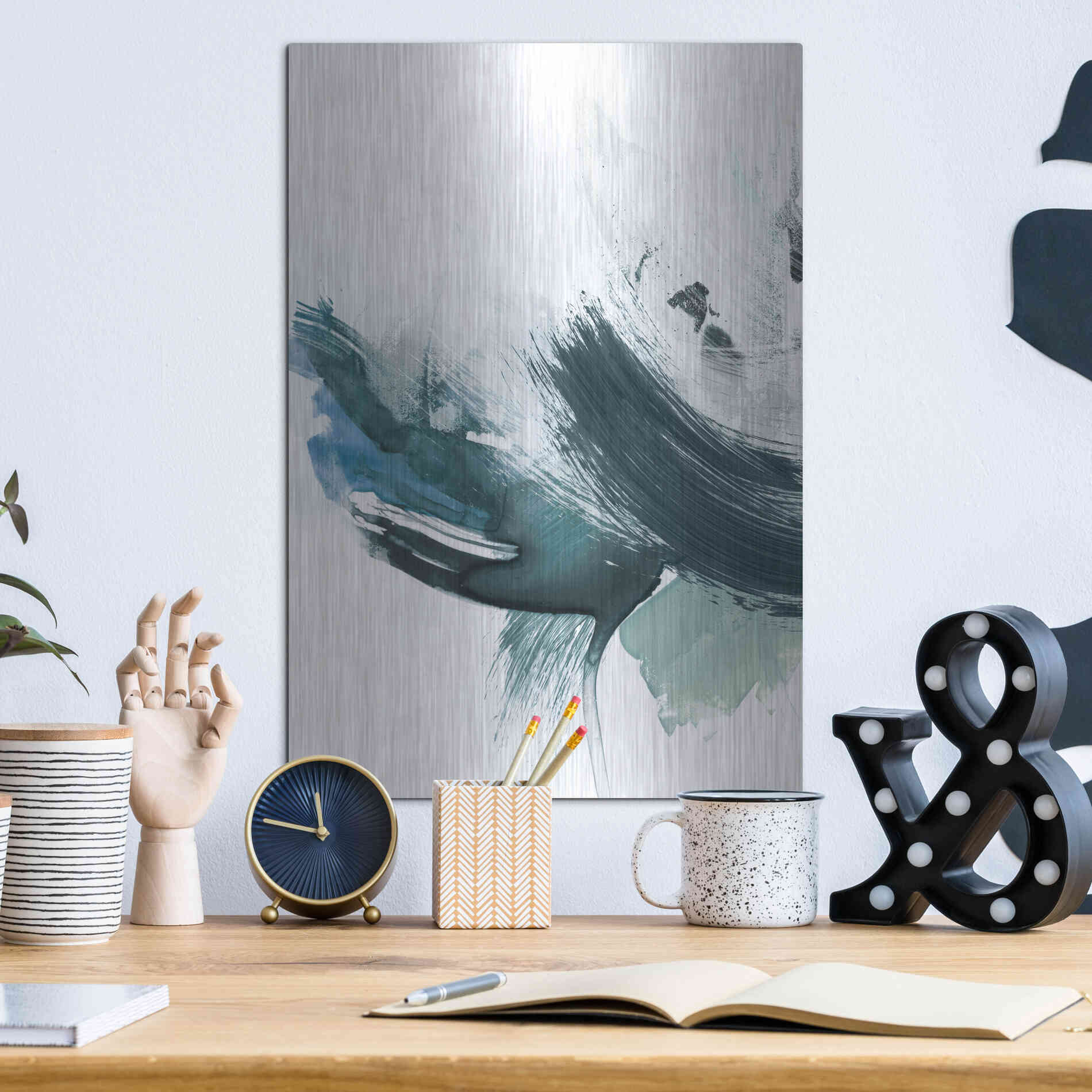 Luxe Metal Art 'Coastal Crush I' by Victoria Borges, Metal Wall Art,12x16