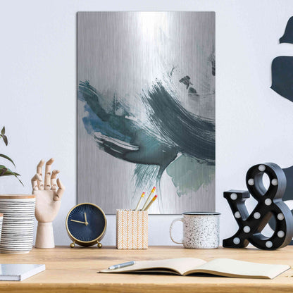 Luxe Metal Art 'Coastal Crush I' by Victoria Borges, Metal Wall Art,12x16