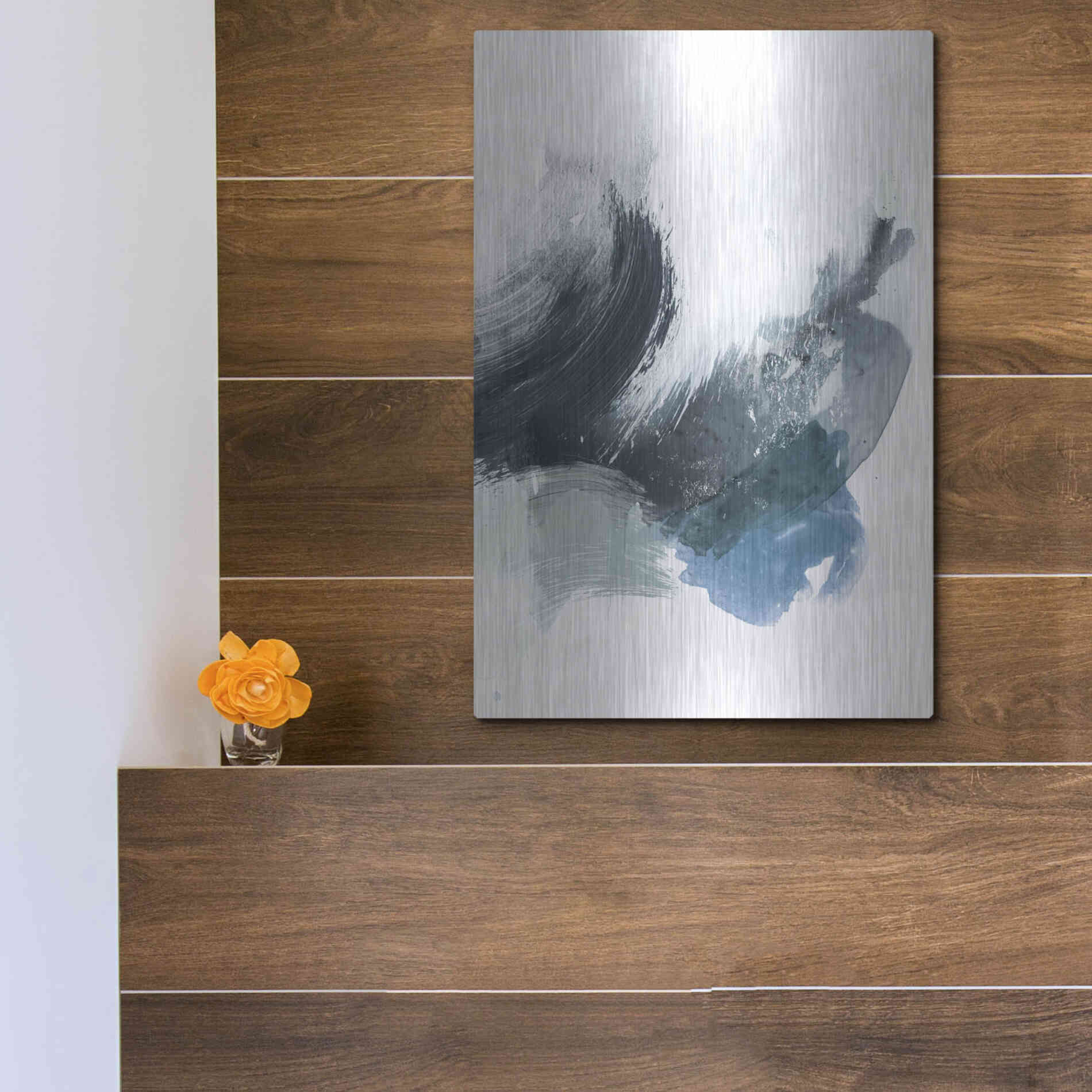 Luxe Metal Art 'Coastal Crush II' by Victoria Borges, Metal Wall Art,12x16