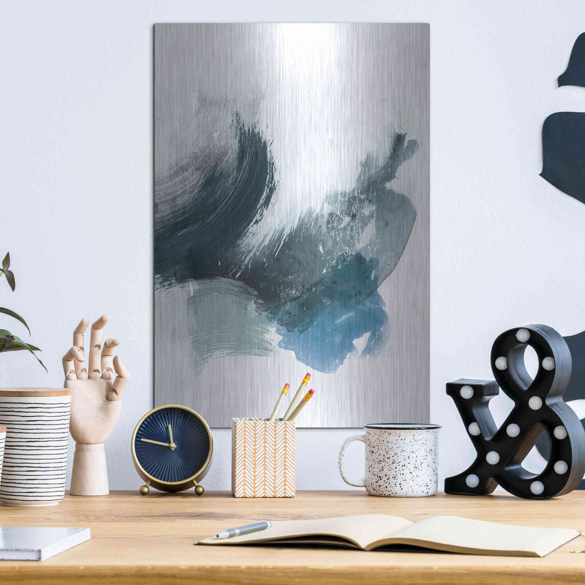 Luxe Metal Art 'Coastal Crush II' by Victoria Borges, Metal Wall Art,12x16