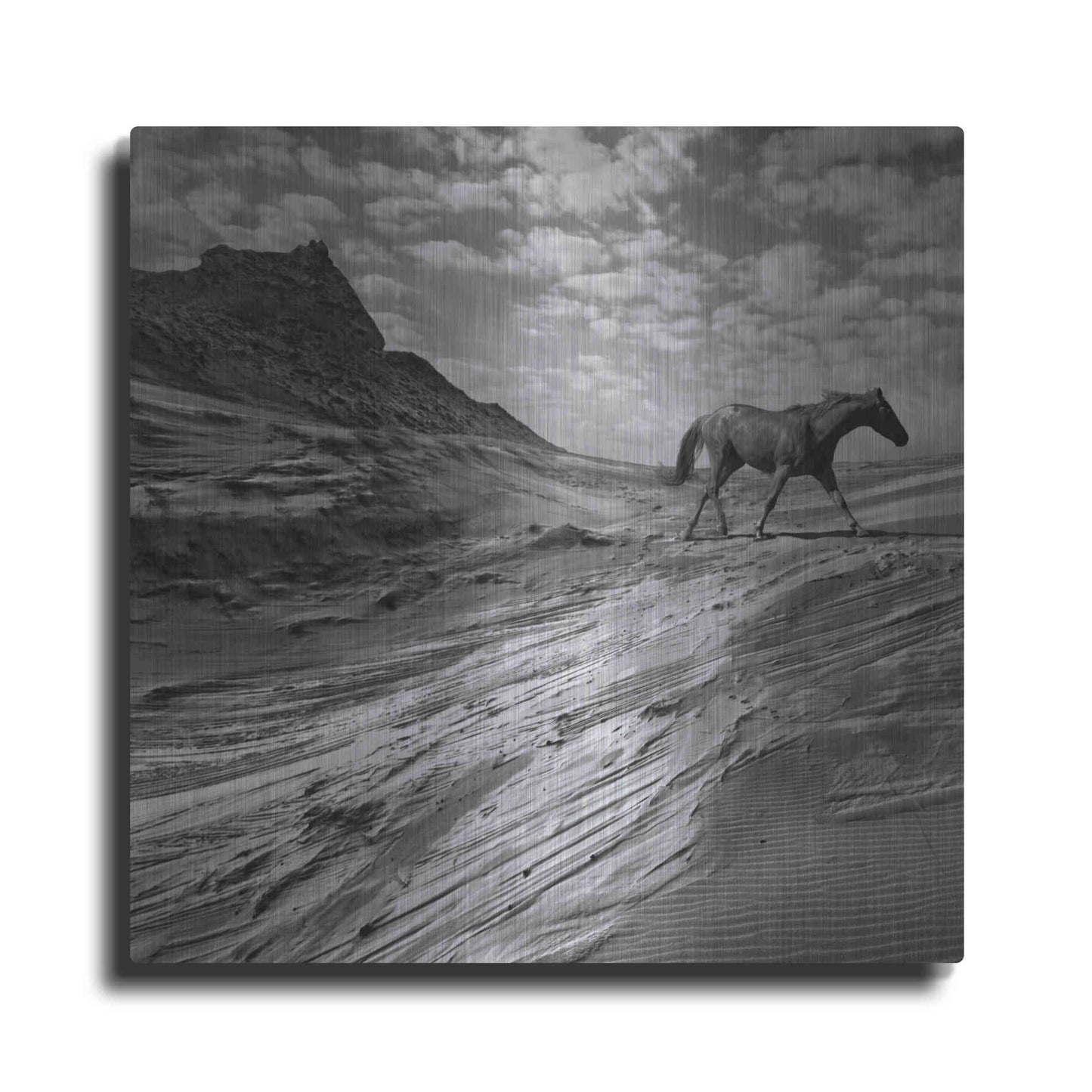 Luxe Metal Art 'Mustang Mountain' by Dariusz Klimczak, Metal Wall Art