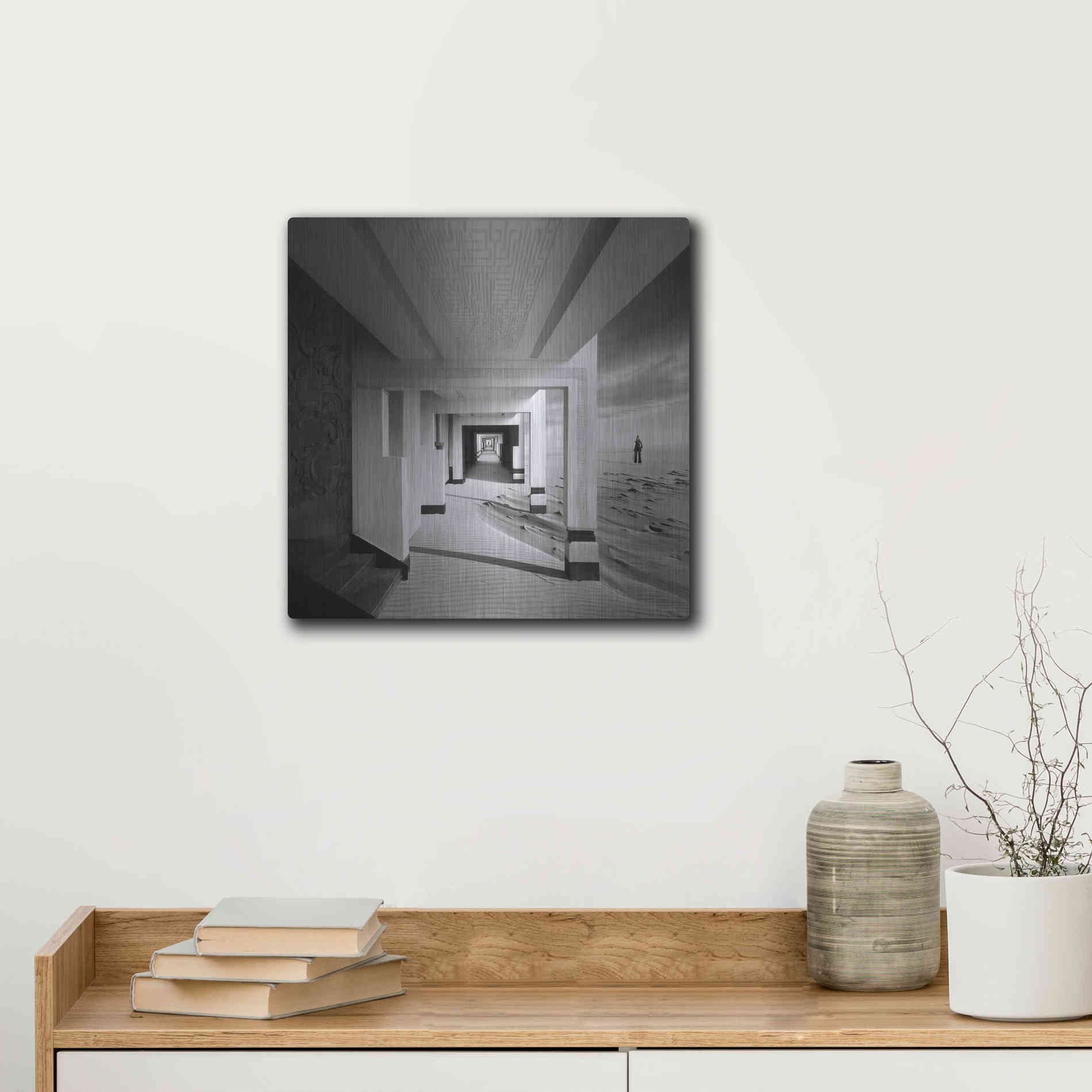 Luxe Metal Art 'Tunnel' by Dariusz Klimczak, Metal Wall Art,12x12