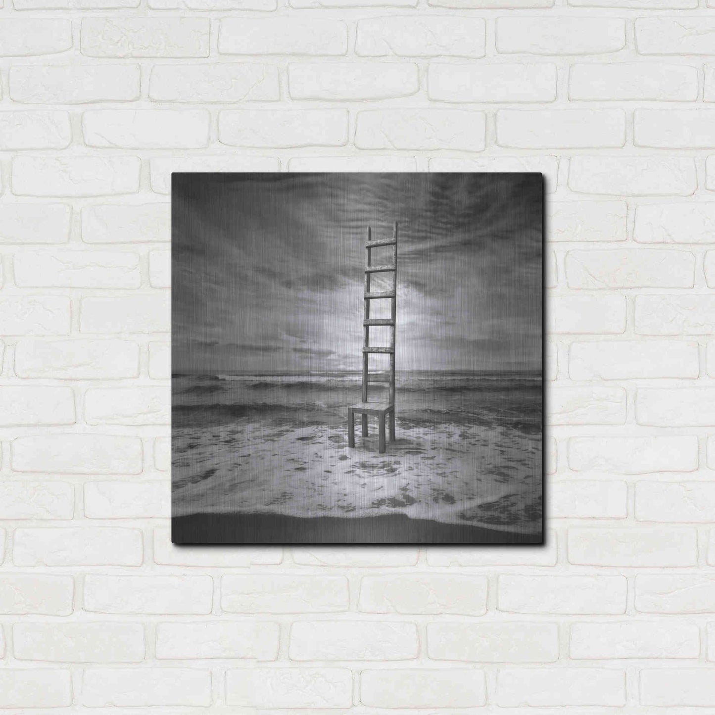 Luxe Metal Art 'Seachair' by Dariusz Klimczak, Metal Wall Art,24x24