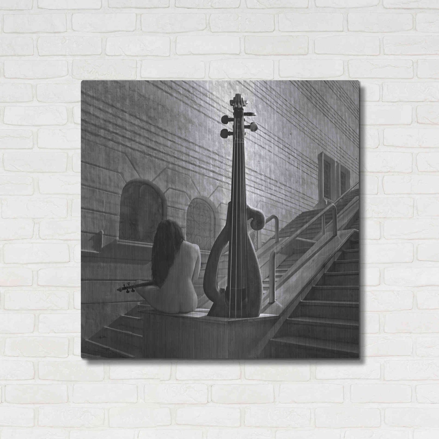 Luxe Metal Art 'Violinist' by Dariusz Klimczak, Metal Wall Art,36x36