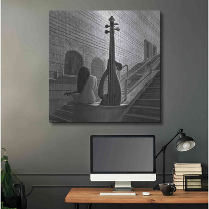 Luxe Metal Art 'Violinist' by Dariusz Klimczak, Metal Wall Art,36x36