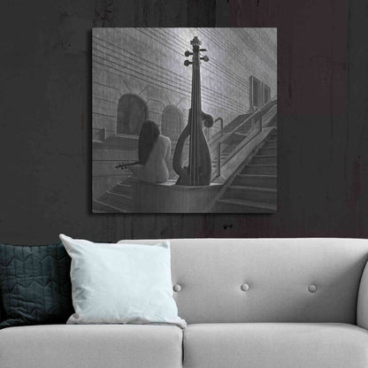 Luxe Metal Art 'Violinist' by Dariusz Klimczak, Metal Wall Art,36x36