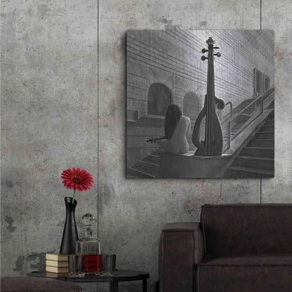 Luxe Metal Art 'Violinist' by Dariusz Klimczak, Metal Wall Art,36x36